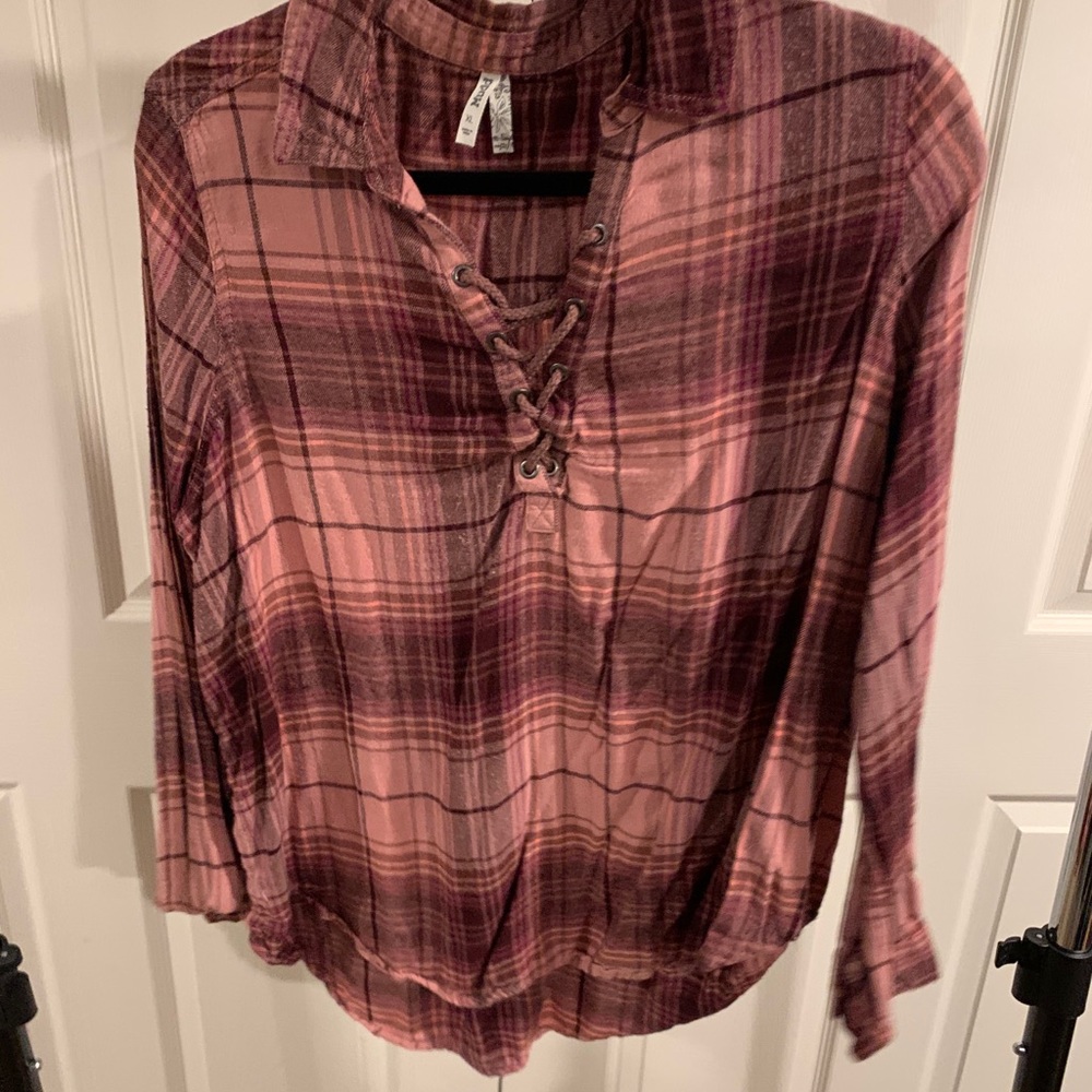 Fun Plaid V Neck